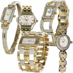 Lot de 5 montres carpe diem femme en acier inoxydable plaqu or