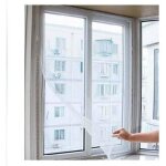 Moustiquaire - i05fdc - 130 x 155 cm - fixation auto agrippante - lot de 5 - couleur blanche