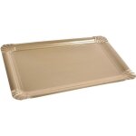 Lot de 5 plateaux rectangulaires jetables en carton 23x33 cm or