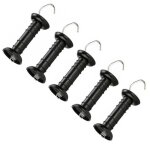Lot de 5 poign�es de cl�ture isol�es � ressort et crochet