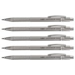 Porte mines rechargeable - bic - criterium luxe - silver - hb 2 mm - lot de 5
