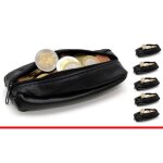 Porte - monnaie - cuir - lot de 5 - souple - 2 emplacements zipps - porte - clefs intgr