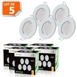 Lot de 5 spots led encastrables fixes ronds blanc chaud - lampesecoenergie - gu10 - 430 lm - 5w - intrieur ...