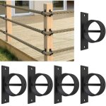 Lot 5 supports corde chanvre noirs 5cm + vis inox d�coratif cl�ture / escalier / terrasse / plafond . ...