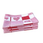 Torchons de cuisine - torchon - lot de 5 - 100% coton - rouge - 47 cm x 65 cm