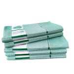 Torchons de cuisine - torchon - lot de 5 - 100% coton - vert - 47 cm x 65 cm