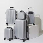 Lot de 5 valises - jet lag - tokyo - design chic - gris - 18l 24l 37l 66l 100l