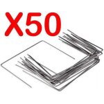 Lot de 50 agrafes de fixation mtal pour toile de paillage ou gotextile avec pointes biseautes 20cmx20cmx20c ...
