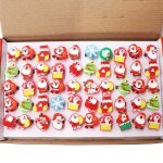 Lot de 50 bagues lumineuses  led - pre nol - caoutchouc - multicolore - pour enfants - mixte