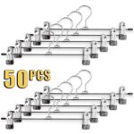 Lot de 50 cintres r�glable m�tal v�tements en tissu cintres m�talliques � pinces inoxydable