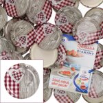 Lot de 50 couvercles to82 coeur en bois rouge - blanc i couvercle  visser pour pots de linteau i bord ...