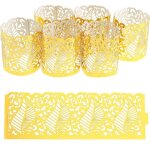 Lot de 50 photophores led en papier creux pour bougies chauffe - plat - pour centres de table - pour ...