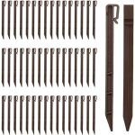Lot de 50 piquets dancrage plastique 254 cm crochet en fer pour bordure de jardin et tente .