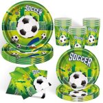 Lot de 50 th�me football assiettesgobelets et serviettes pour f�tes sur le th�me du football pour 10 ...