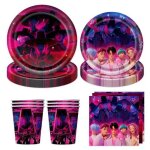 Lot de 50 de vaisselle assiette anniversaire anim� enfants f�te assiettes en carton serviette gobelets ...