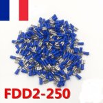 Lot 50x cosse �lectrique plate 63mm bleue femelle connecteur 15 � 25 mm