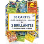 Lot de 53 cartes pokmon franaises officielles neuf - 3 brillantes 3 rares - sans doubles