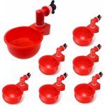 Lot de 6 abreuvoirs automatiques pour poules tasses eau plastique pour volailles