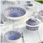 Lot de 6 assiettes creuses jattes bakir bleu - d 20 cm