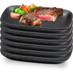 Lot de 6 assiettes � dessert : assiettes � mezz� noires 155 x 9 x 2 cm assiettes � ap�ritifs rectangulaires ...