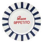 Lot de 6 assiettes plates buon appetito d27cm - atmosphera cr�ateur dint�rieur