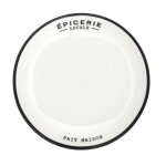 Lot de 6 assiettes plates �picerie 20cm blanc