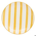 Lot de 6 assiette plate ray�e charlie jaune d19cm - atmosphera cr�ateur dint�rieur