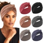 Lot de 6 bandeaux extra larges pour femmes - turban nou� de 18 cm bandeau boh�me antid�rapant �lastiques ...