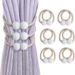 Lot de 6 (beige) embrasses de rideaux embrasses rideau aimante fentre  billes faux perles boucle de ...