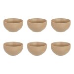 Lot de 6 bols en c�ramique lya 60cl taupe