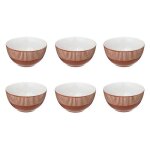 Lot de 6 bols en cramique maya 70cl corail