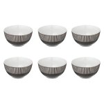 Lot de 6 bols en cramique maya 70cl gris