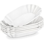 Lot de 6 bols � tapas et sauces assiettes � ap�ritif rectangulaires en porcelaine 198 x 12 cm assiette ...