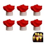 Lot de 6 bougies led en forme de rose - sans flamme - bougies d�coratives � piles - bougies romantiques ...
