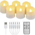 Lot de 6 bougies led rechargeables usb avec minuterie télécommande flamme vacillante électriques chauffe ... Lot de 6 bougies led rechargeables usb avec minuterie télécommande flamme vacillante électriques chauffe ...
