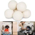Lot de 6 boules laines de sche - linge 7. 0 cm de diamtre - 100% naturel rutilisable naturel
