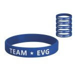 Lot de 6 bracelets evg bleus - ptit clown - team evg - adulte