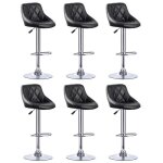Lot de 6 chaises de bar cuill�re noire