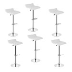 Lot de 6 chaises de bar - good perfect - style europ�en - r�glable en hauteur - blanc