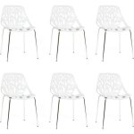 Lot de 6 chaises blanches - lily - designetsamaison