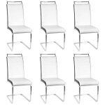 Lot de 6 chaises blanches et noires chaise de salle  manger avec dossier haut bien rembourrage
