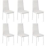Lot de 6 chaises blanches de salle  manger rembourres avec haut dossier