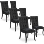 Lot de 6 chaises capitonn�es chaza velours noir