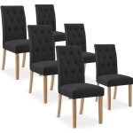 Lot de 6 chaises capitonn�es gaya tissu noir