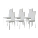 Lot de 6 chaises chicago - coloris :blanc - pour salle à manger et cuisine Lot de 6 chaises chicago - coloris :blanc - pour salle à manger et cuisine