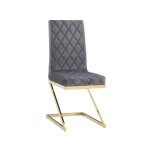 Lot de 6 chaises cocomat gold et velours - anthracite