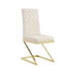 Lot de 6 chaises velours beige pieds m�tal 108 cm - cocomat