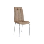 Lot de 6 chaises emma simili cuir - taupe