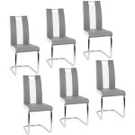 Lot de 6 chaises grises et blanches - pia - scandinave - moderne