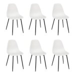 Lot de 6 chaises - home deco factory - gustav - blanc